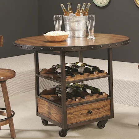 High Dining Table with Wine and Bottle Storage